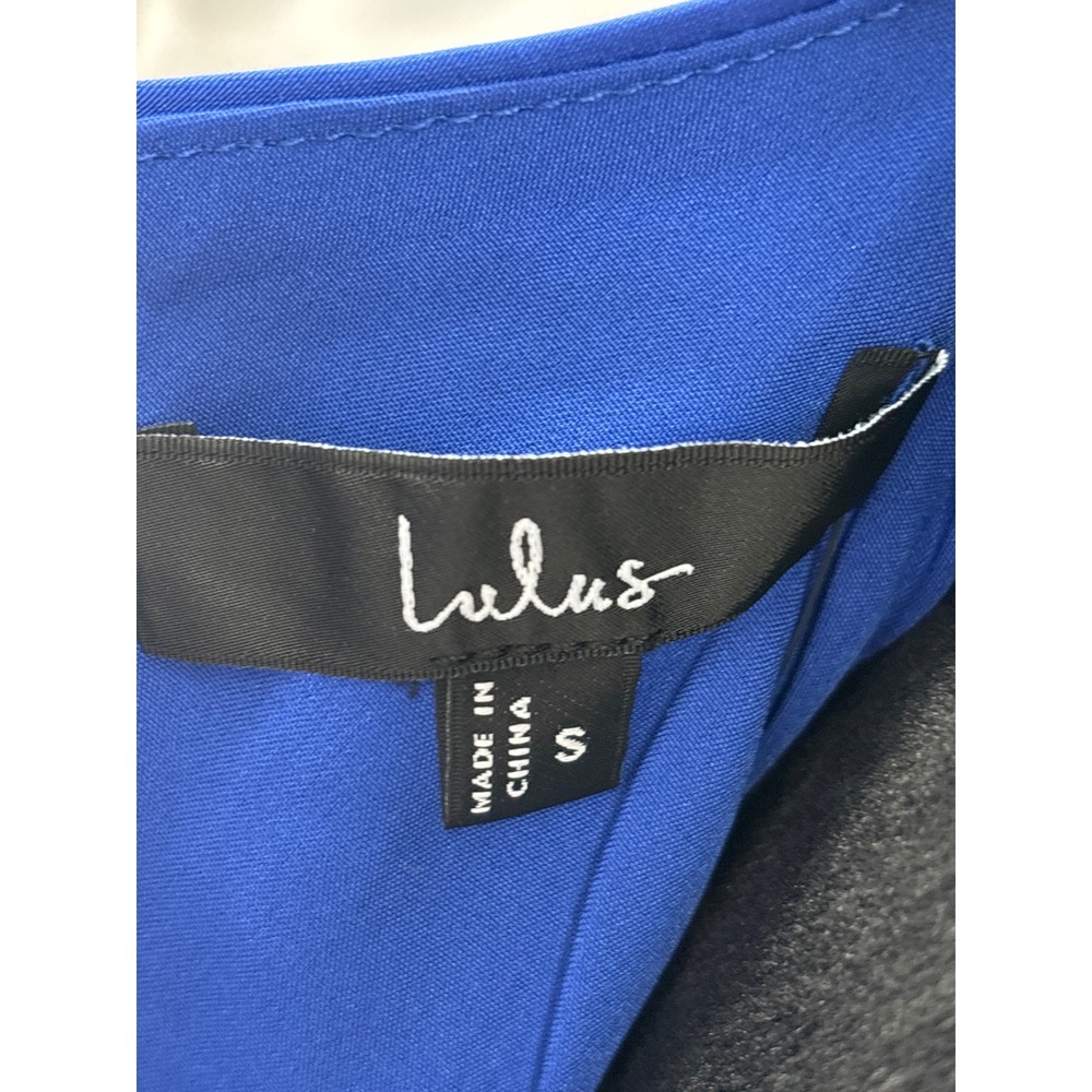 Lulu's Royal Blue Satin Halter Mini Dress - Picture 9 of 12